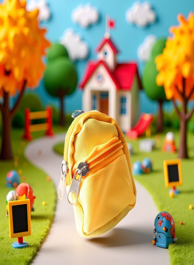 WLngtv Yellow Mini Doll Backpack School Bag Model Dollhouse School Accessory for 1/6 Scale Dollhouse Decor - Image 2